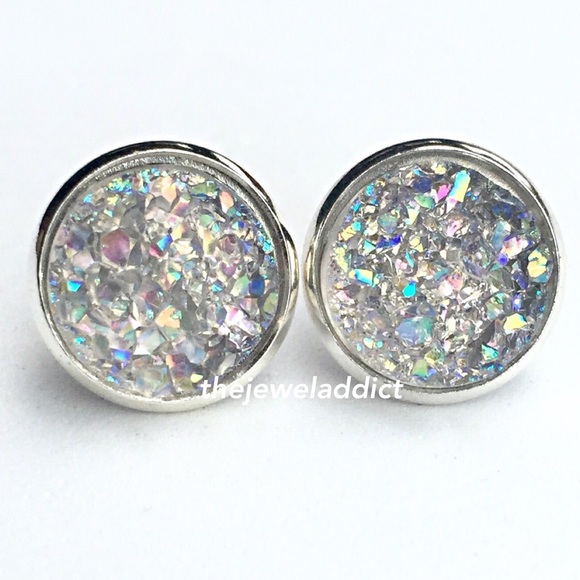3 for 15🎀smokey Crystal Druzy style earrings - Picture 2 of 5